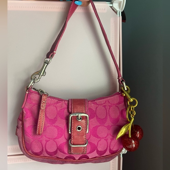 Coach Handbags - Sold RARE* Vintage Y2k Pink Coach Demi Hampton Monogram Buckle Flap Shoulder Bag